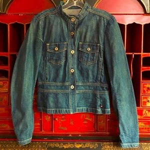 Polo Ralph Lauren Jacket Julia Jean Denim Front Pockets Buttoned Size Medium